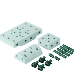 MODU Tumledyr|Motorisk Legetøj>Curiosity Sæt - 14 Dele - 50x30x20 cm - Ocean Mint/Forest G