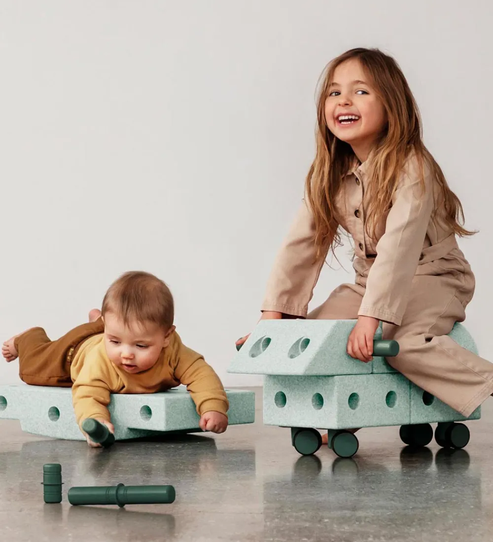 MODU Tumledyr|Motorisk Legetøj>Explorer Sæt - 20 Dele - 55x40x20 cm - Ocean Mint/Forest Gr