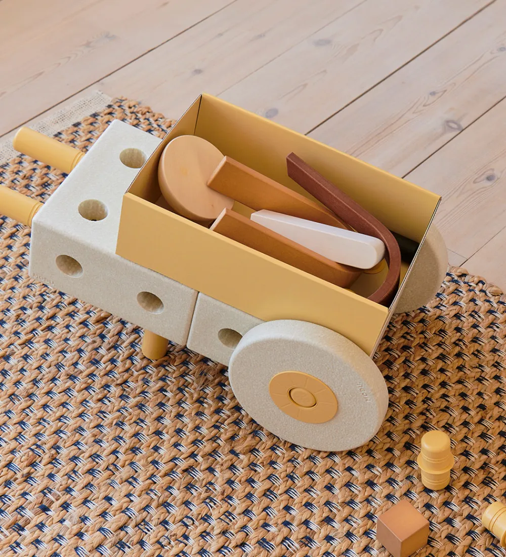 MODU Tumledyr|Motorisk Legetøj>Gåvogn 3-i-1 - 48x27x44 cm - Sand Grey/Honey Yellow
