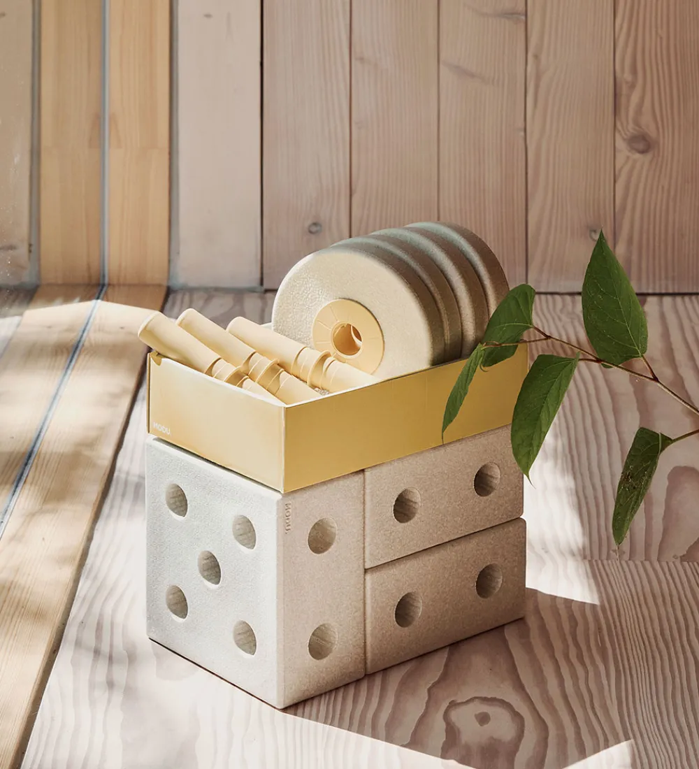 MODU Tumledyr|Motorisk Legetøj>Gåvogn 3-i-1 - 48x27x44 cm - Sand Grey/Honey Yellow