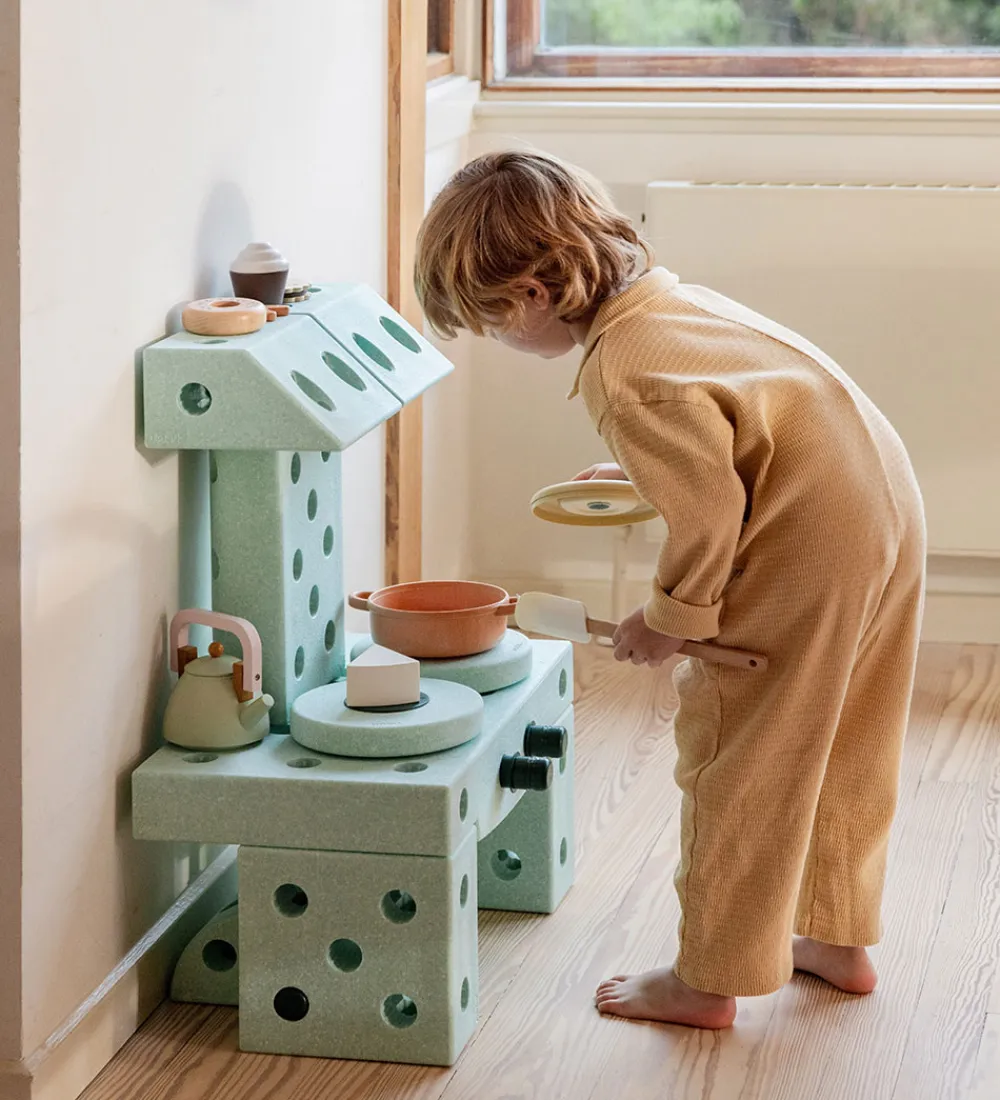 MODU Aktivitetslegetøj|Motorisk Legetøj>Klods Firkant - 20x20x10 cm - Ocean Mint