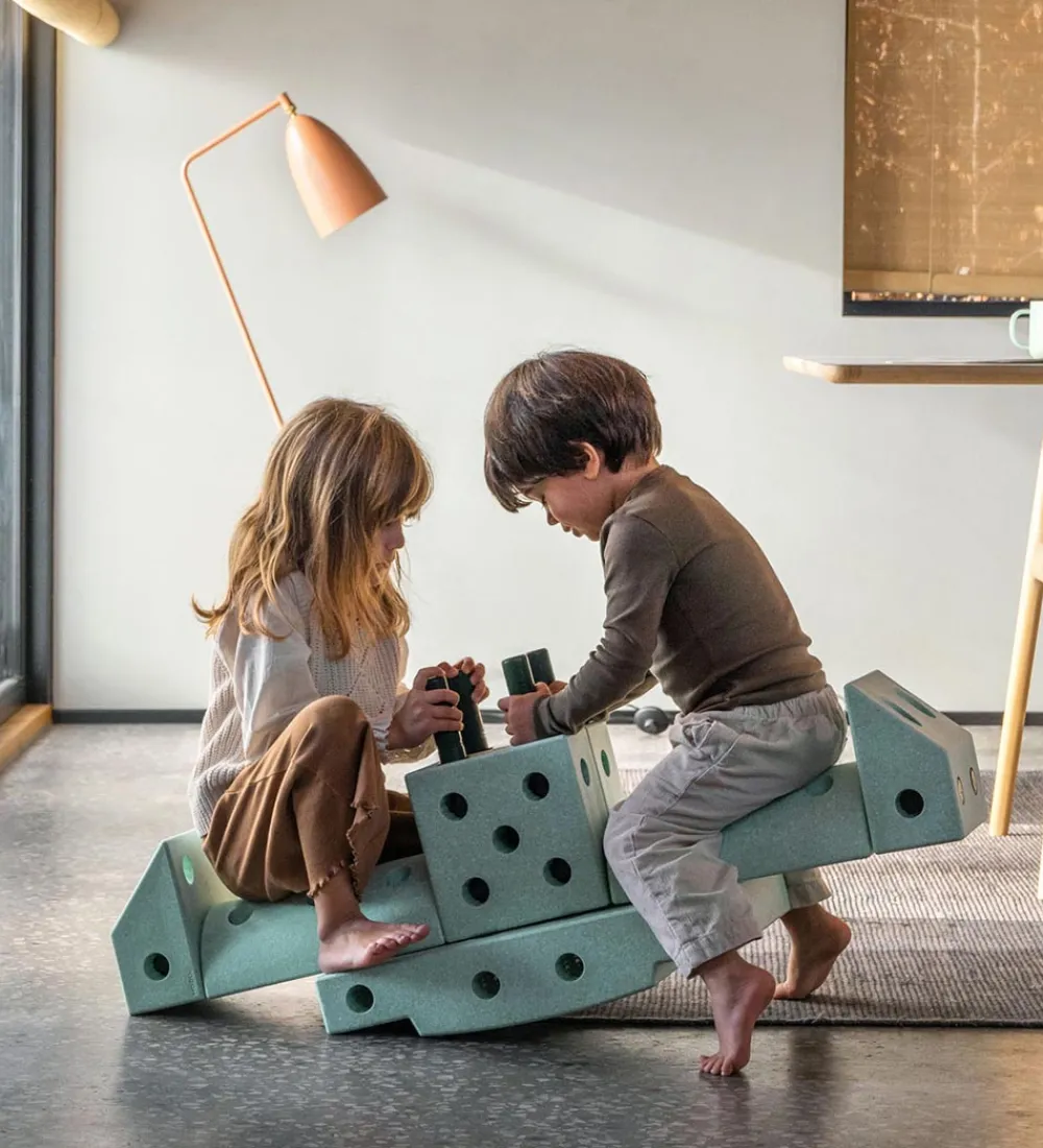 MODU Aktivitetslegetøj|Motorisk Legetøj>Klods Firkant - 20x20x10 cm - Ocean Mint