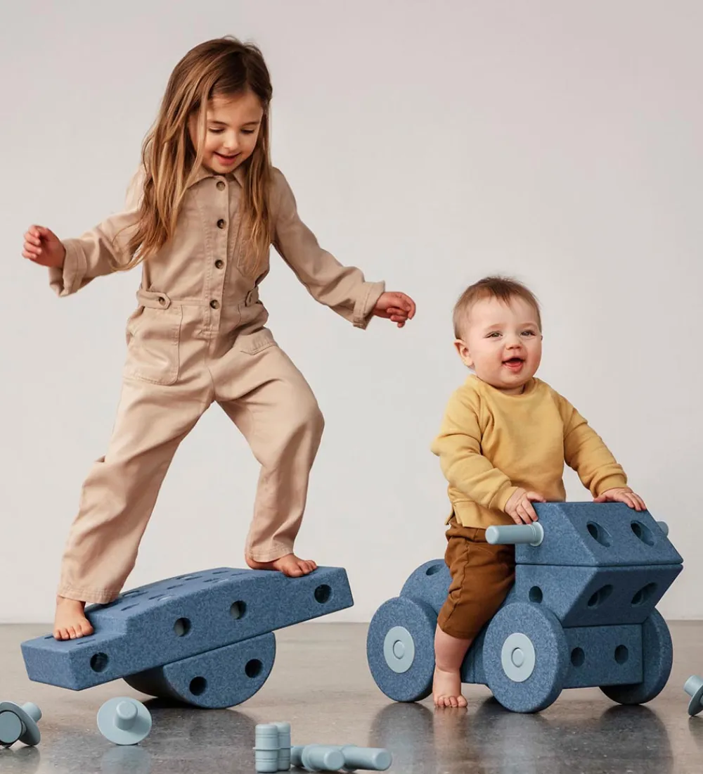 MODU Aktivitetslegetøj|Motorisk Legetøj>4x Foam Wheels - 4-pak - Deep Blue/Sky Blue