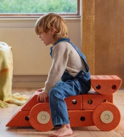 MODU Aktivitetslegetøj|Motorisk Legetøj>4x Foam Wheels - 4-pak - Burnt Orange/Dusty Green