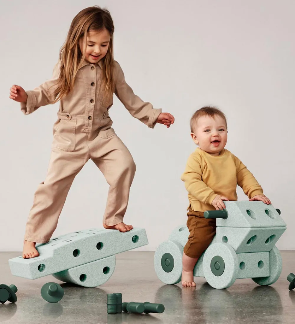 MODU Aktivitetslegetøj|Motorisk Legetøj>4x Foam Wheels - 4-pak - Ocean Mint/Forrest Green