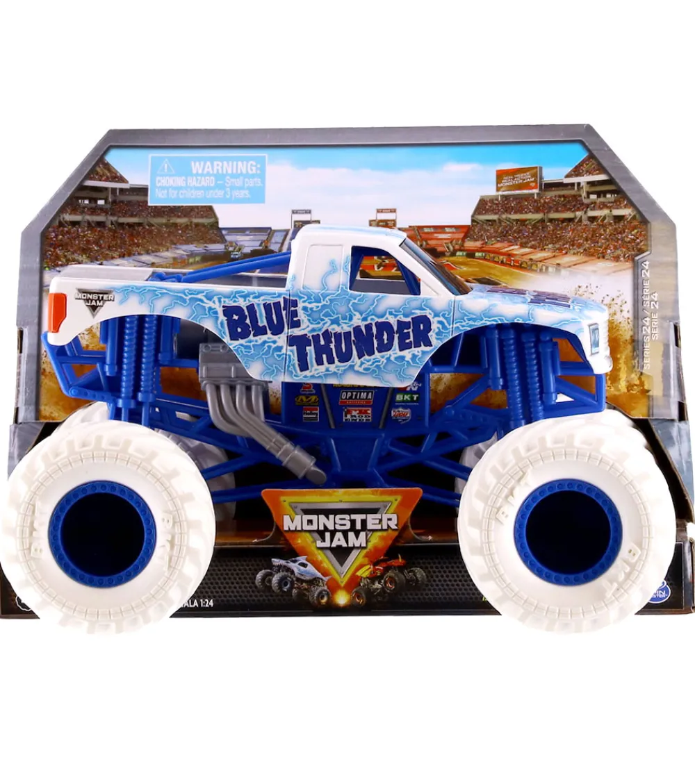 Monster Jam Biler, Tog Og Køretøjer>Collector Truck - 1:24 - Blue Thunder - Blå/Hvid