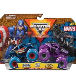 Monster Jam Biler, Tog Og Køretøjer>Truck - 1:64 - Marvel - 2-pak - Captain America vs B