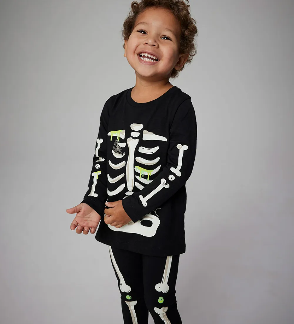 Name It Halloween>Nattøj - 2-delt - Glow - NmnOwen - Sort/Lemonade