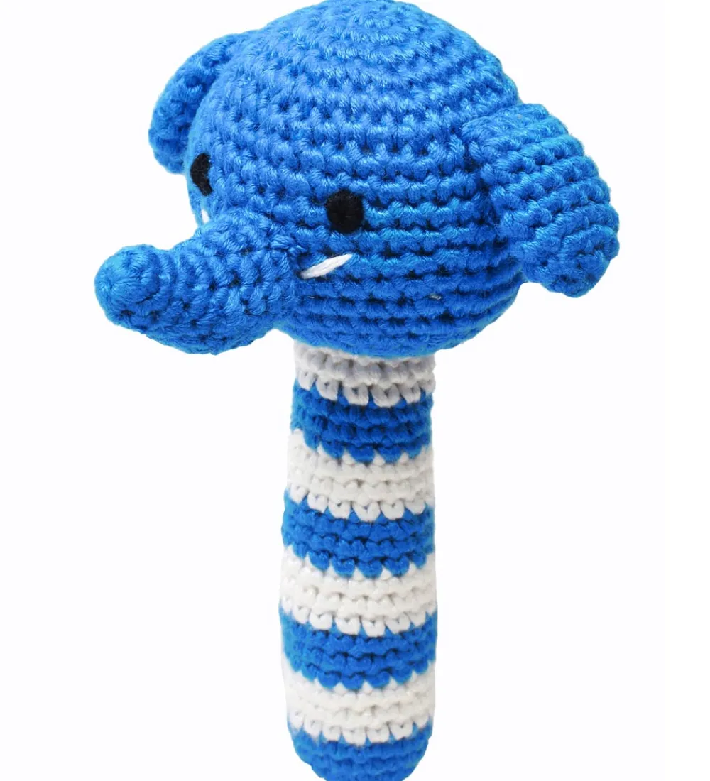 NatureZoo Gribelegetøj>Rangle - Hr. Elefant - Blå/Hvid