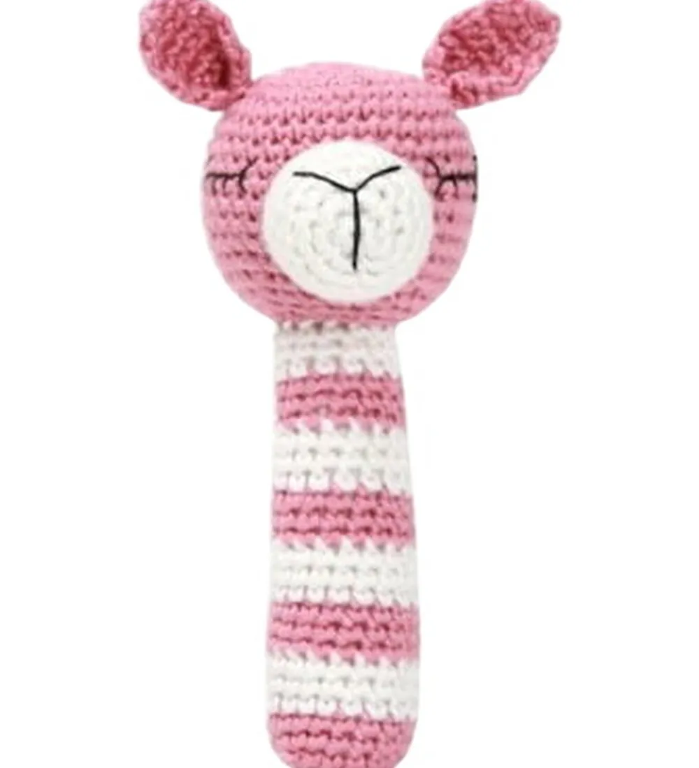 NatureZoo Gribelegetøj|Bamser>Rangle - Lama - Støvet Rosa