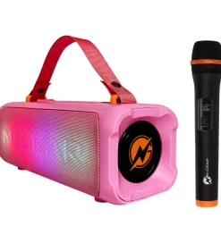 N-Gear Musikinstrumenter>Højtaler m. Mikrofon/Lys - Blazooka 703 - Trådløs - Pink