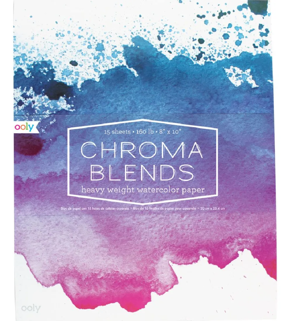 Ooly Maling>Akvarelpapir - 20x25,4 cm - 15 Sider