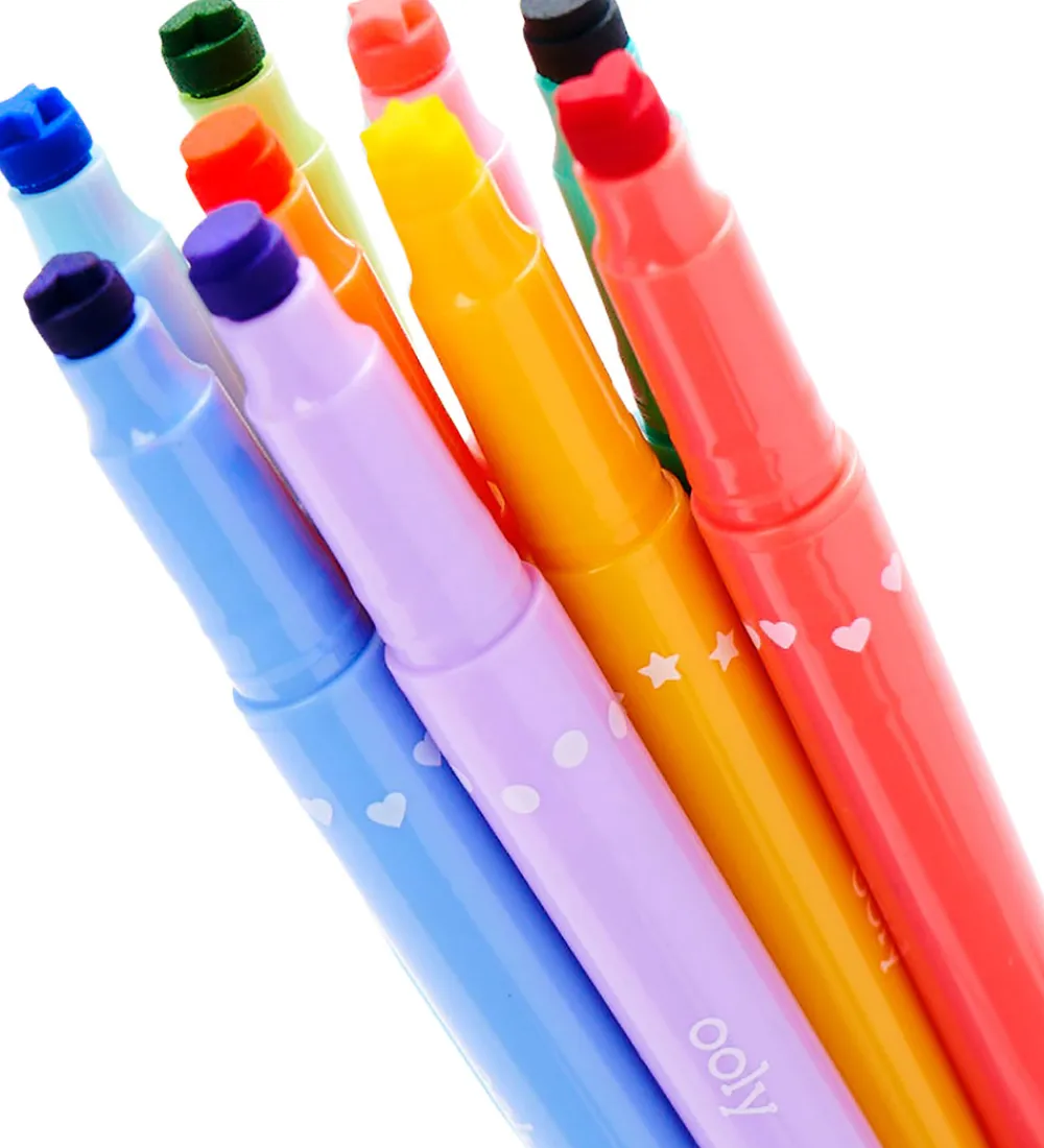 Ooly Tuscher Og Farver>Dobbeltsidede Tuscher - 9 stk - Confetti Stamp