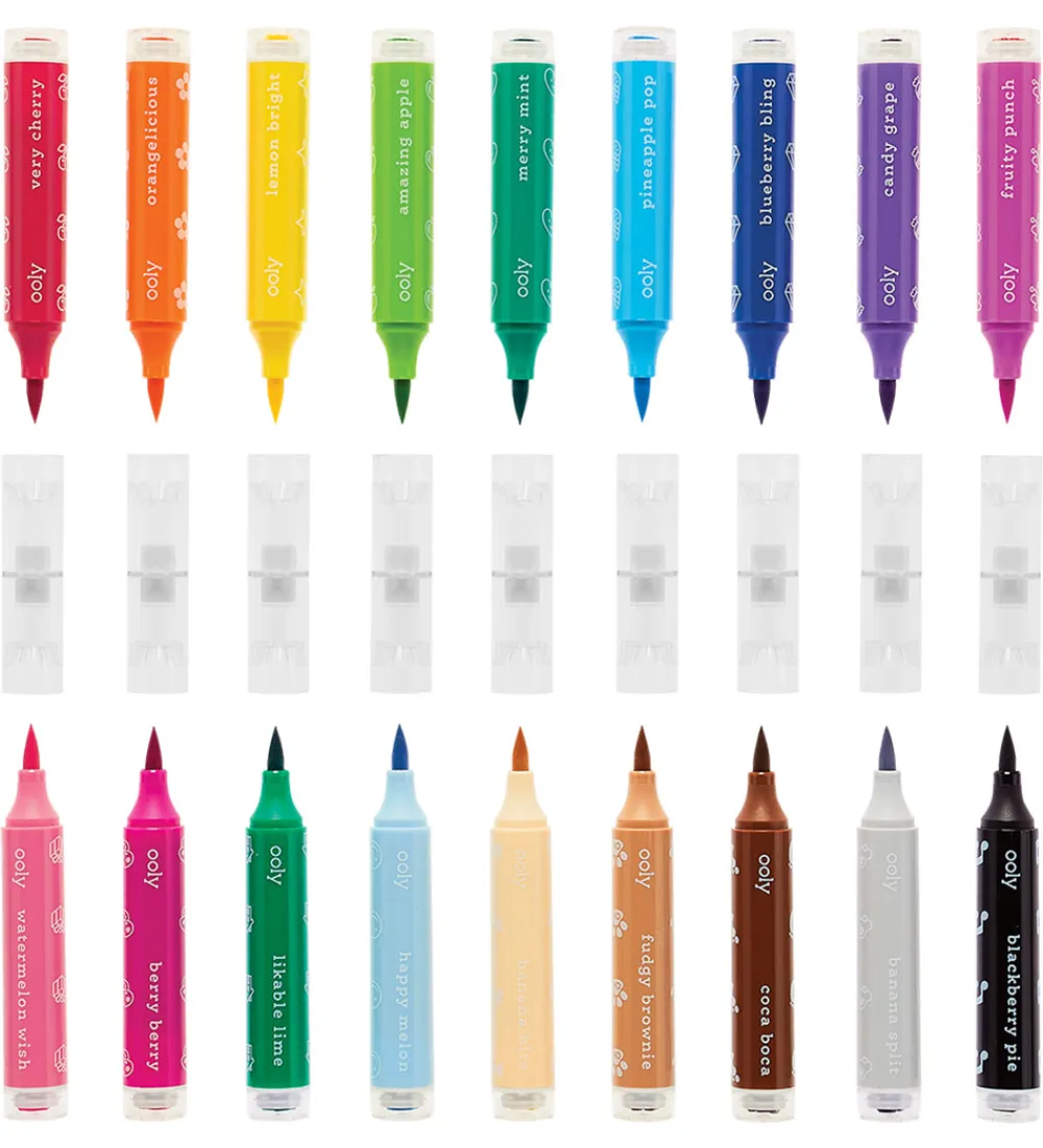 Ooly Tuscher Og Farver>Dobbeltsidede Tuscher - 18 stk - Stampables