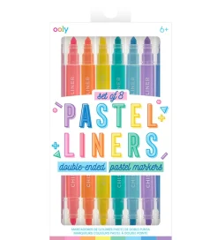 Ooly Tuscher Og Farver>Dobbeltsidet Tuscher - 8 Stk - Pastel Liners Dual Tip Marke