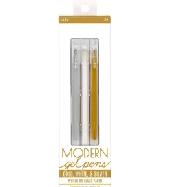 Ooly Tuscher Og Farver>Farvekuglepen - Modern Gel Pens - Guld/Hvid/Sølv