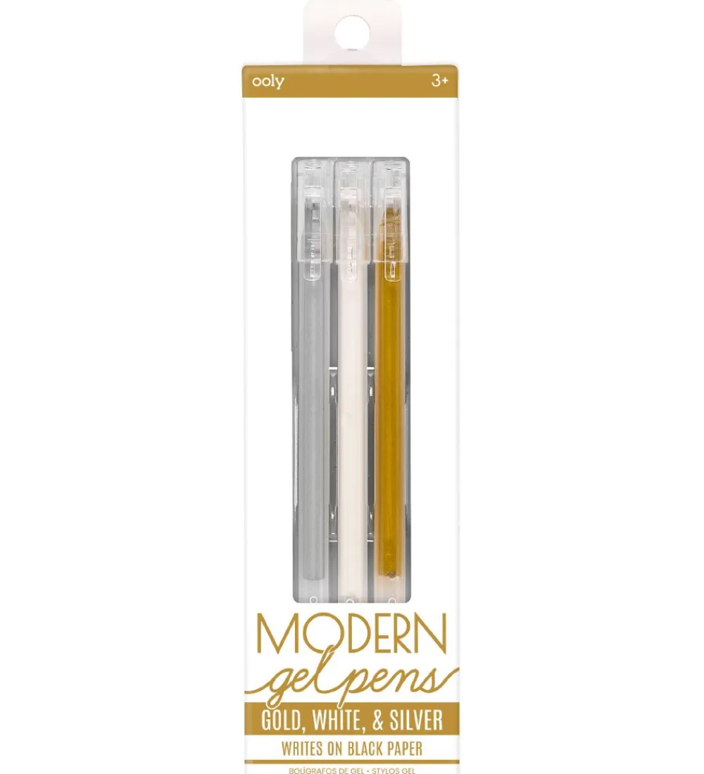 Ooly Tuscher Og Farver>Farvekuglepen - Modern Gel Pens - Guld/Hvid/Sølv