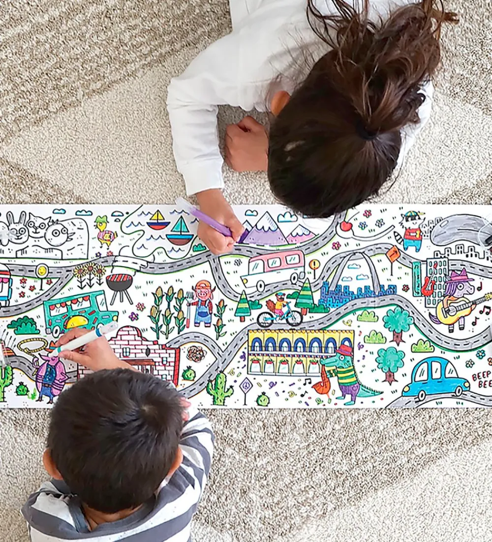 Ooly Malebog>Fold Ud Malebog - Panorama - Seaside Animal Town