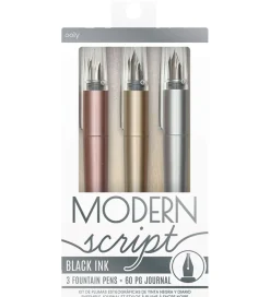 Ooly Tuscher Og Farver>Fyldepen m. Notesbog - 3 Stk - Dual Tip Metallic Markers
