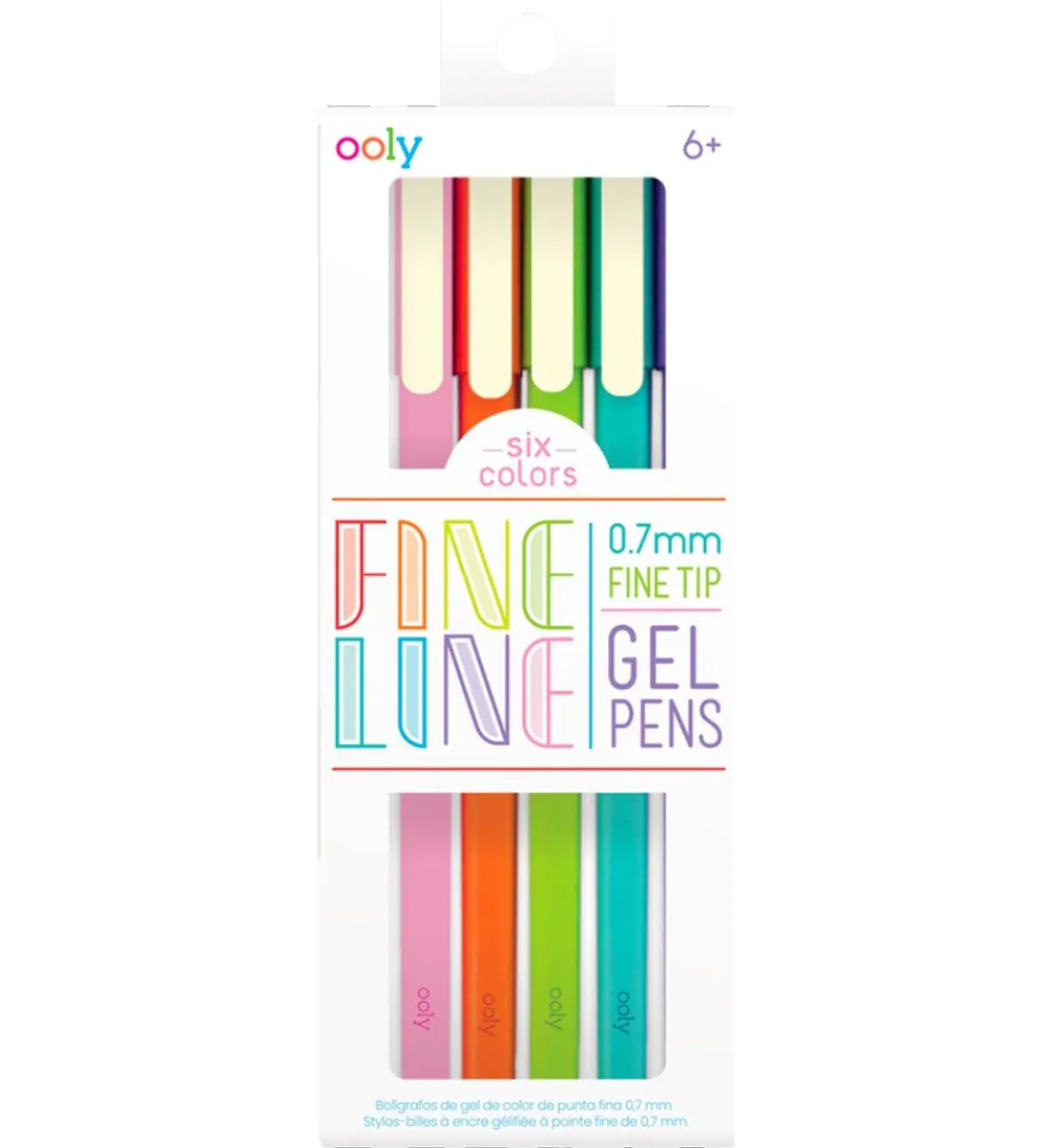 Ooly Tuscher Og Farver>Kuglepen - 6 Stk - Fine Line Colored Gel Pens