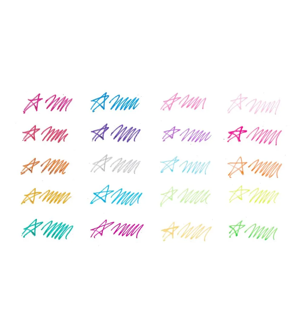 Ooly Tuscher Og Farver>Kuglepenne - 20 stk - Gel - Mini Doodlers - Multifarvet