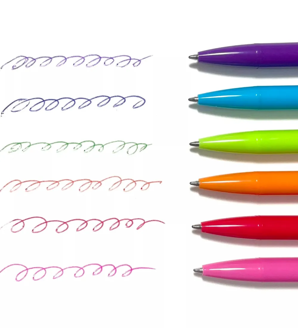 Ooly Tuscher Og Farver>Kuglepenne - Bright Writers Colored Ballpoint Pens - 6 Stk.