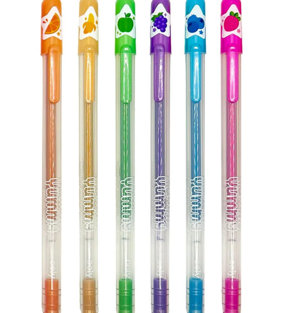 Ooly Tuscher Og Farver>Kuglepenne m. Frugtduft - Metallic - 6 stk - Yummy Yummy