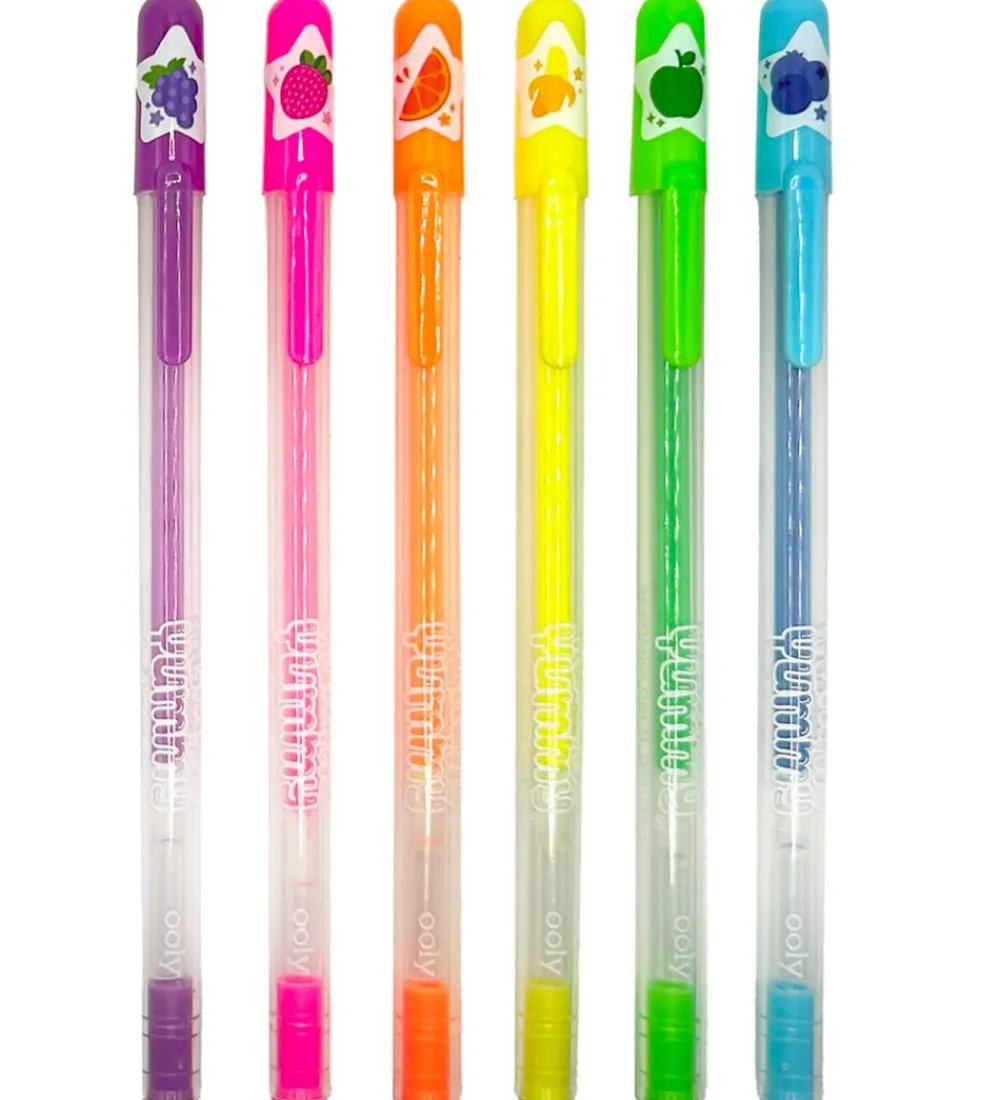 Ooly Tuscher Og Farver>Kuglepenne m. Frugtduft - Neon - 6 stk - Yummy Yummy