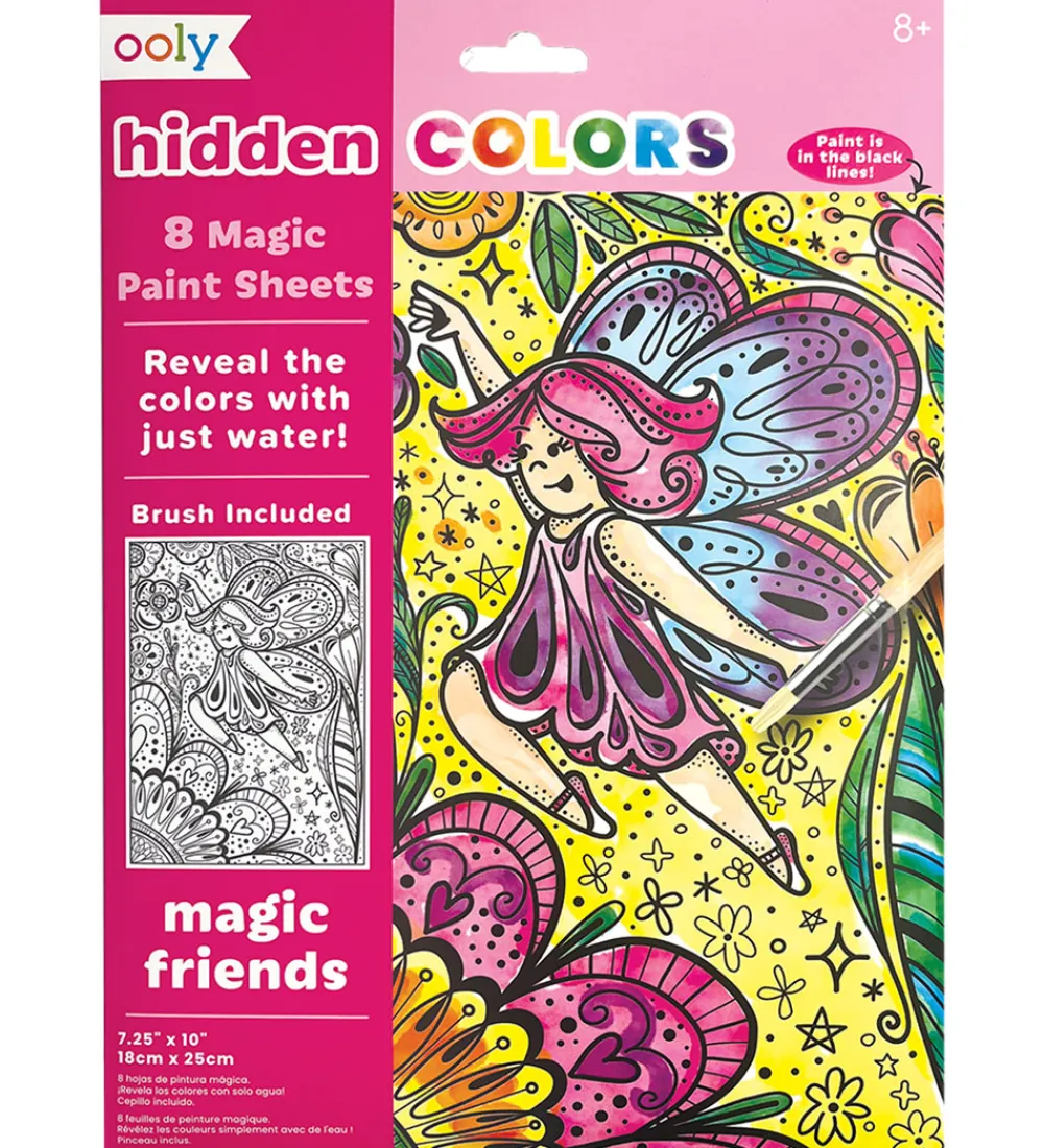 Ooly Malebog>Magiske Maleark - Hidden Colors - 8 Stk. - Magic Friends