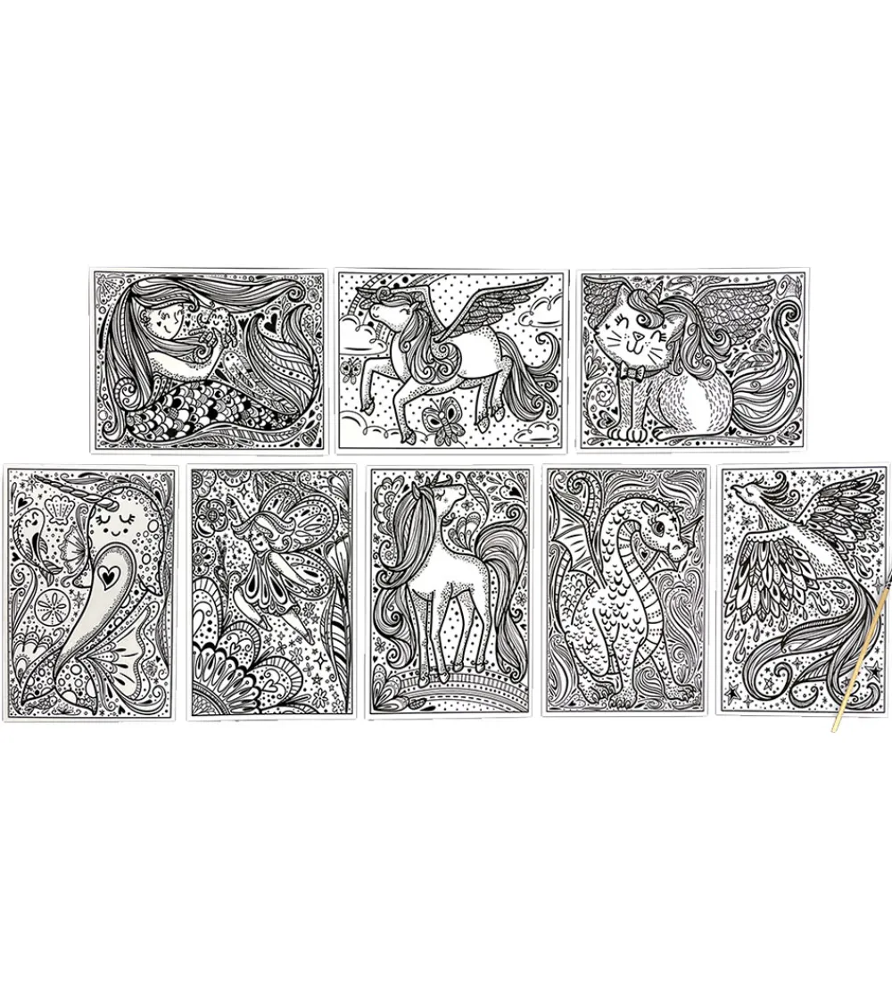 Ooly Malebog>Magiske Maleark - Hidden Colors - 8 Stk. - Magic Friends