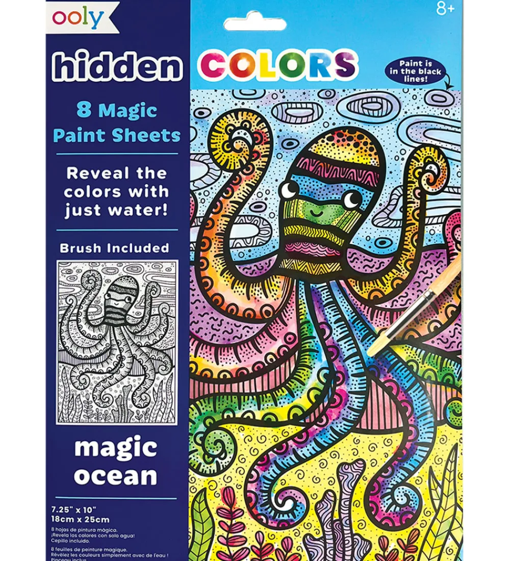 Ooly Malebog>Magiske Maleark - Hidden Colors - 8 Stk. - Magic Ocean