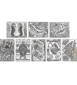 Ooly Malebog>Magiske Maleark - Hidden Colors - 8 Stk. - Magic Ocean