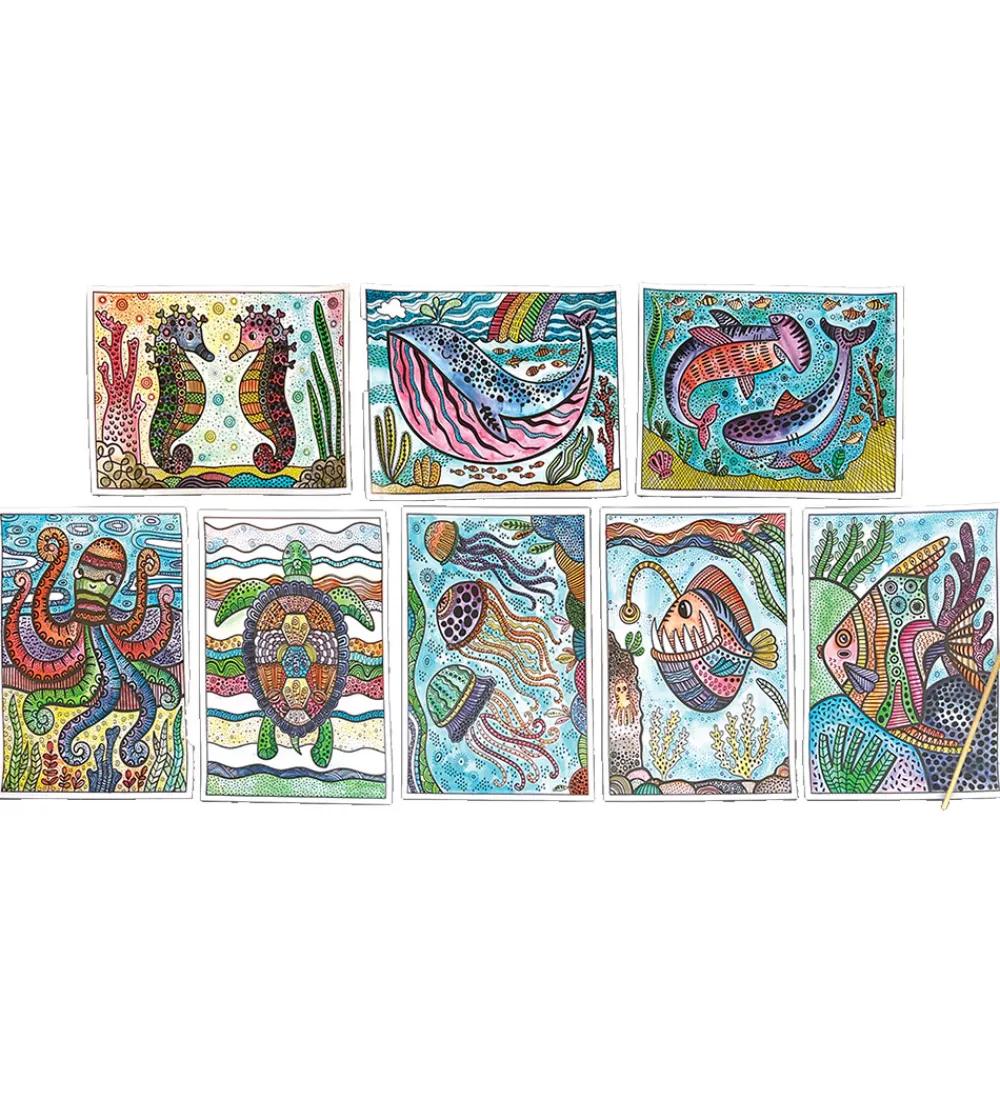 Ooly Malebog>Magiske Maleark - Hidden Colors - 8 Stk. - Magic Ocean