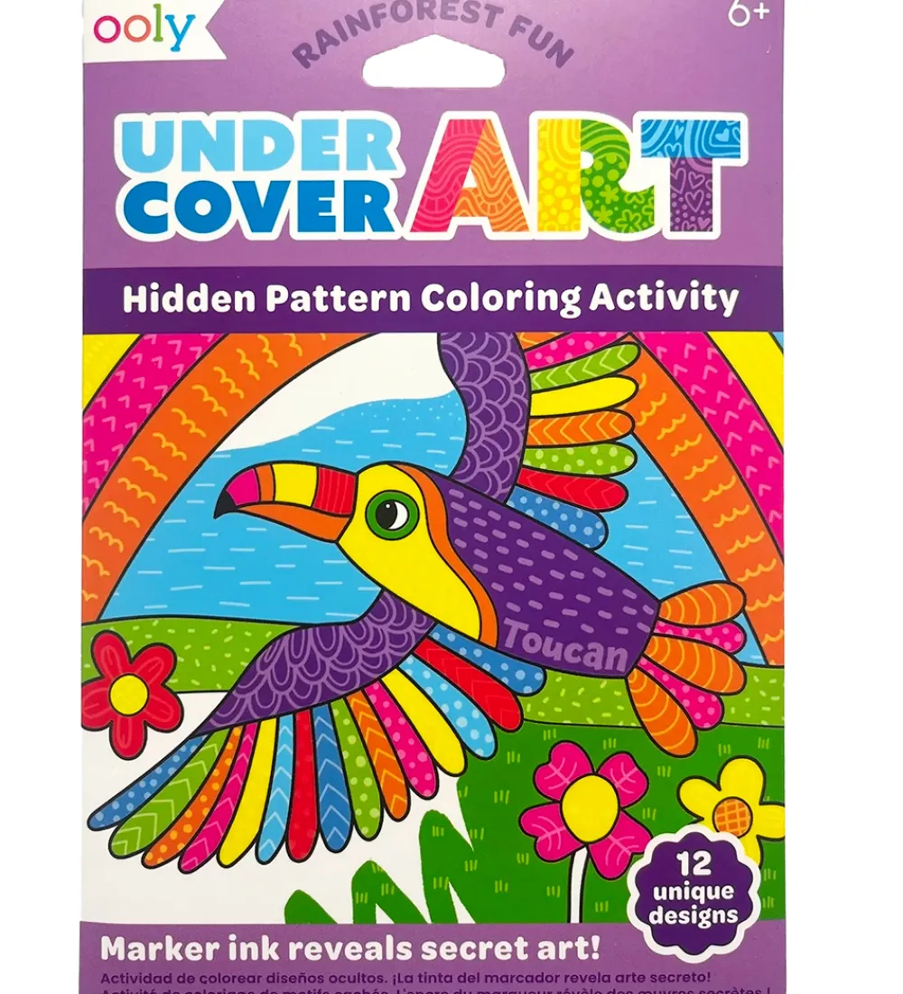Ooly Bøger|Malebog>Maleark - Undercover Art - 12 Stk. - Rainforest Fun