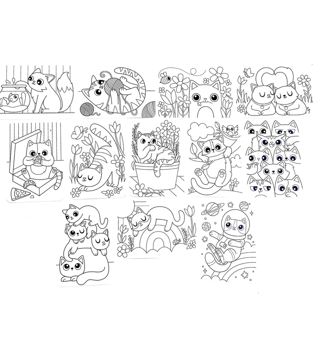 Ooly Bøger|Malebog>Maleark - Undercover Art - 12 Stk. - Smitten Kitten