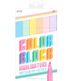 Ooly Tuscher Og Farver>Overstregningstuscher - 6 Stk - Color Block Highlighters