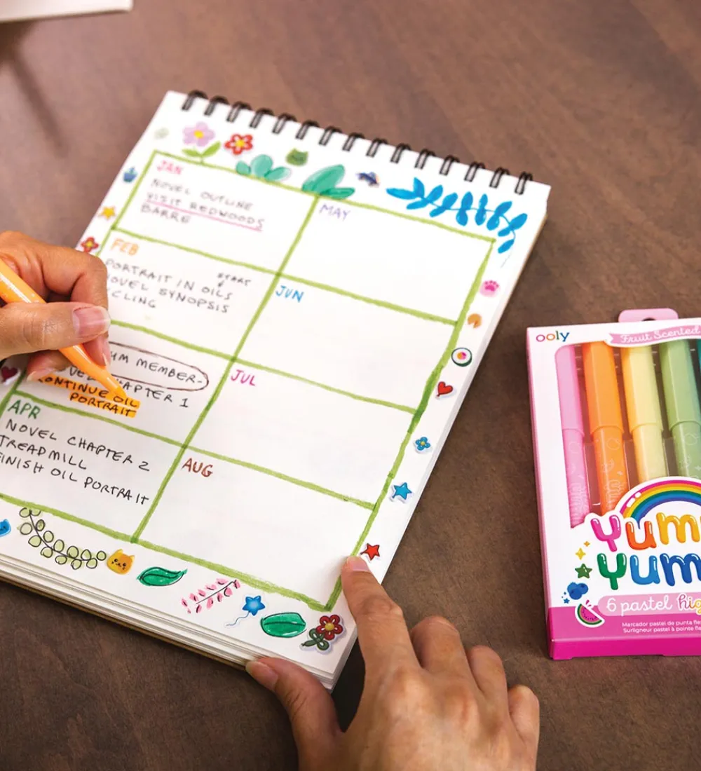 Ooly Tuscher Og Farver>Overstregningstuscher m. Frugtduft - 6 stk - Yummy Yummy