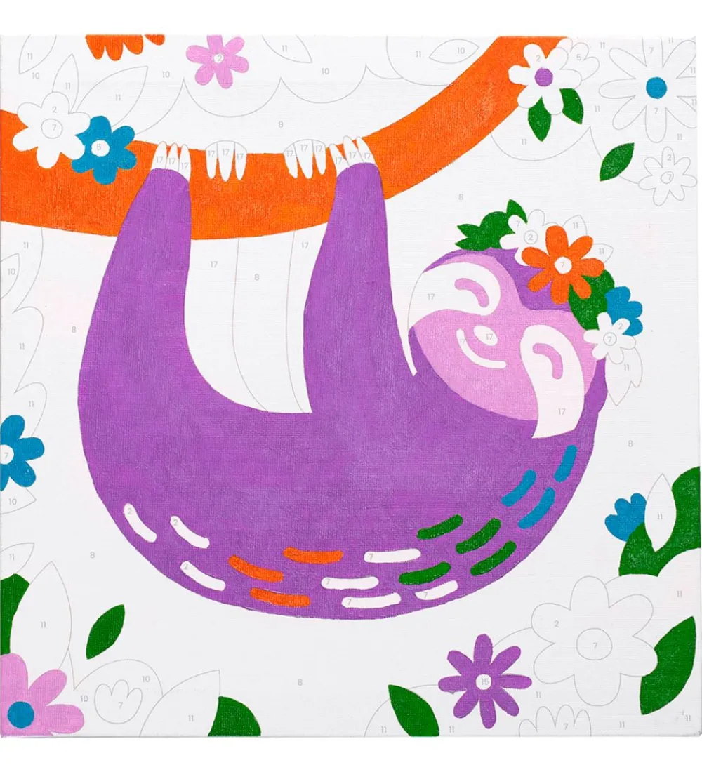 Ooly Malebog>Paint By Number Sæt - Happy Sloth