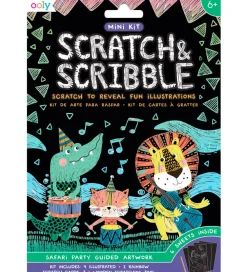 Ooly Malebog>Scratch and Scribble Mini Sæt - Safari Party