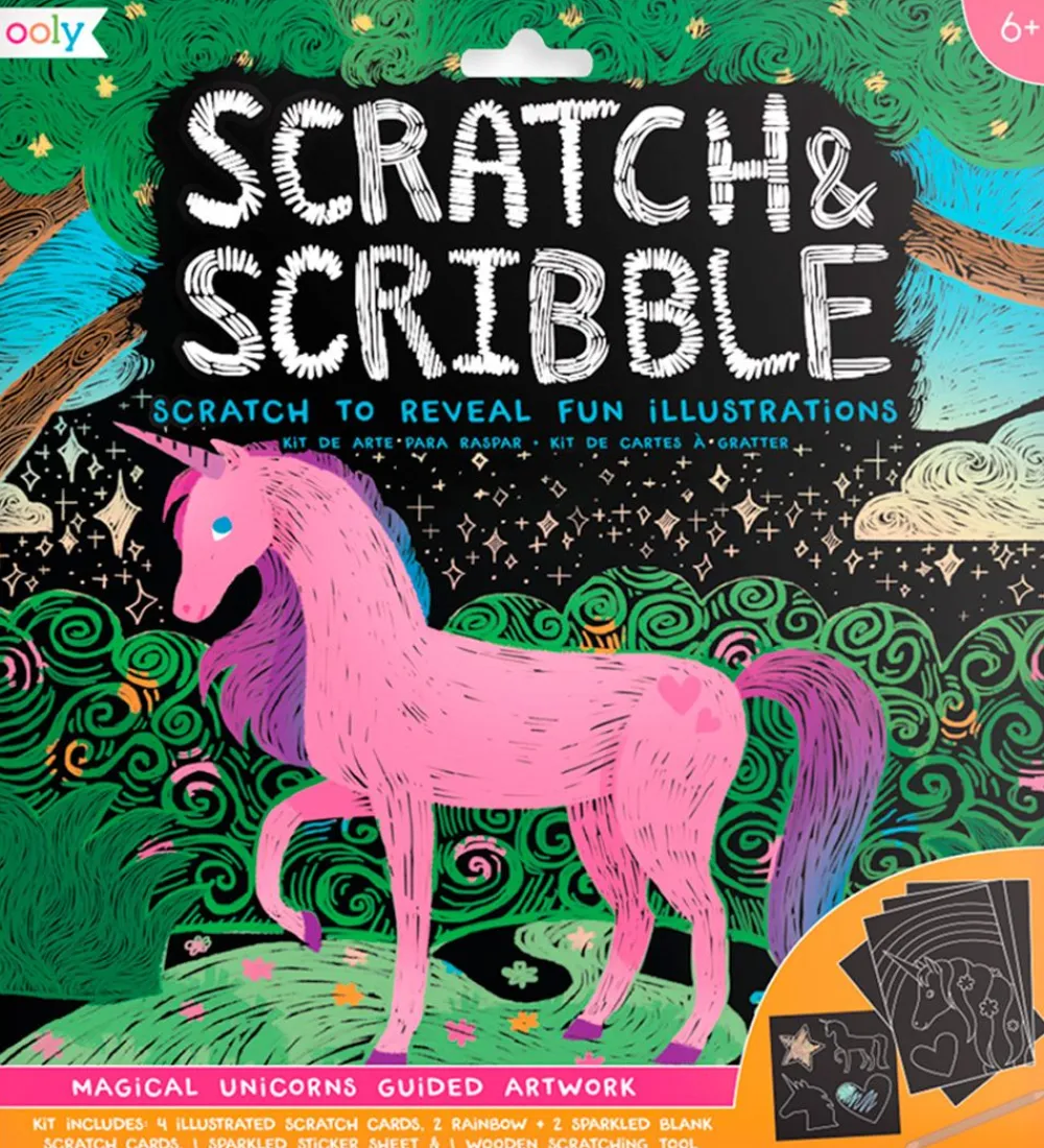Ooly Malebog>Scratch and Scribble Sæt - Magical Unicorns