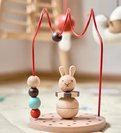 OYOY Babylegetøj|Aktivitetslegetøj>Kugleramme - Circus Rabbit - Træ - Nature/Cherry Red