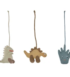 OYOY Aktivitetslegetøj>Ophæng - 3 stk - Dino - Beige / Saffron / Aqua Blue