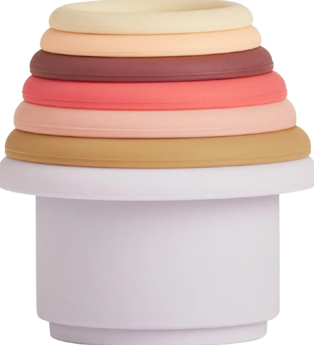 OYOY Stablelegetøj>Stablekopper - Tawa Silikone - Cherry Red/Vanilla