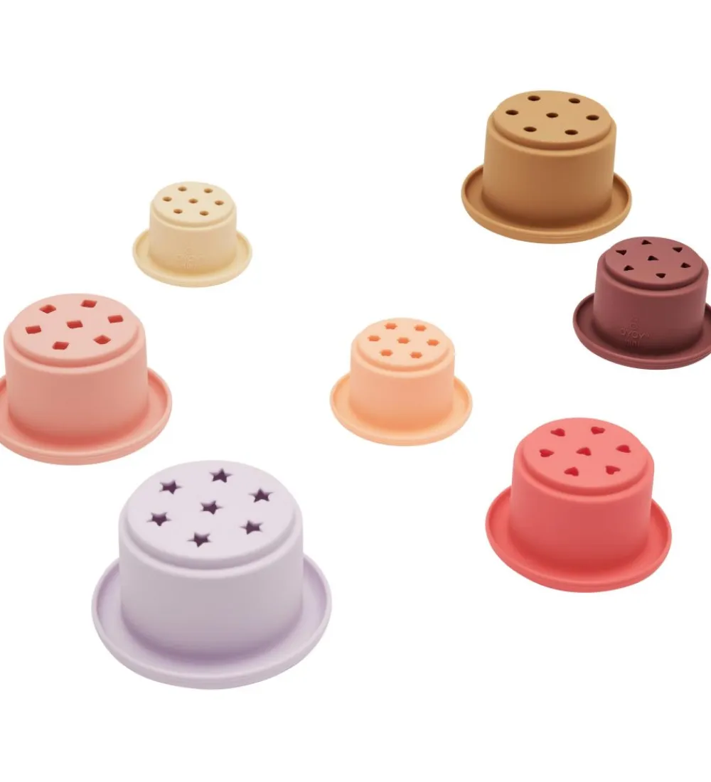 OYOY Stablelegetøj>Stablekopper - Tawa Silikone - Cherry Red/Vanilla