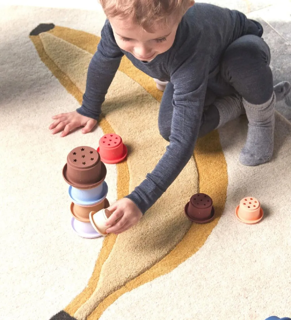 OYOY Stablelegetøj>Stablekopper - Tawa Silikone - Cherry Red/Vanilla