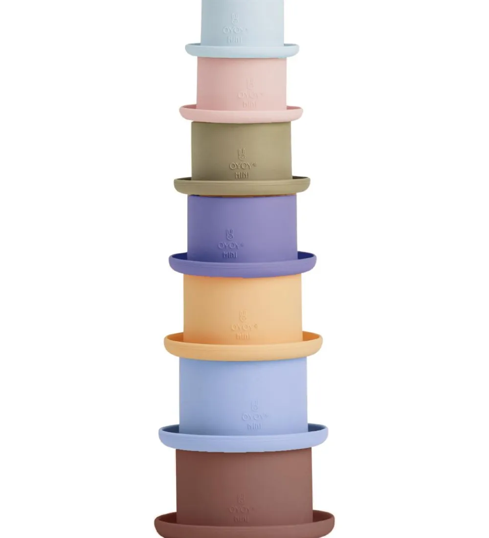 OYOY Stablelegetøj>Stablekopper - Tawa Silikone - Caramel/Blue