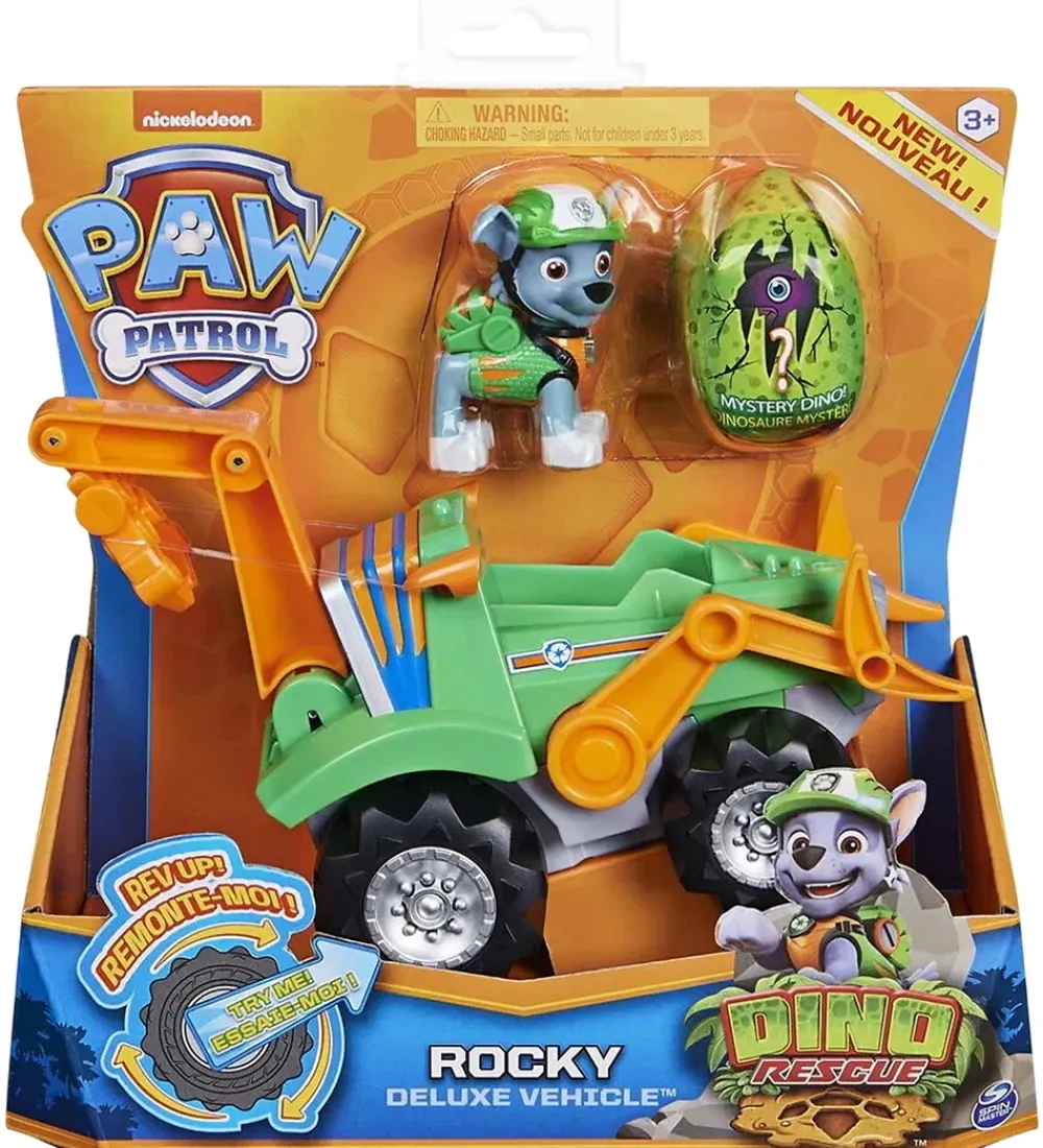 Paw Patrol Biler, Tog Og Køretøjer|Figurer>Legetøjsbil - Dino Rescue - Rocky