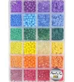 Pearl N Fun Perler>Perler - Smykkesæt - Regnbuefarver