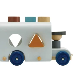 PlanToys Puttekasser>Træklegetøj - Bus m. Puttekasse - Træ/Lyseblå