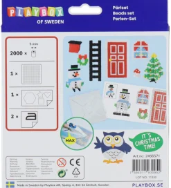 Playbox Perler|Kreativ Leg>Perlesæt - 2000 stk. - Snemand m. Dør